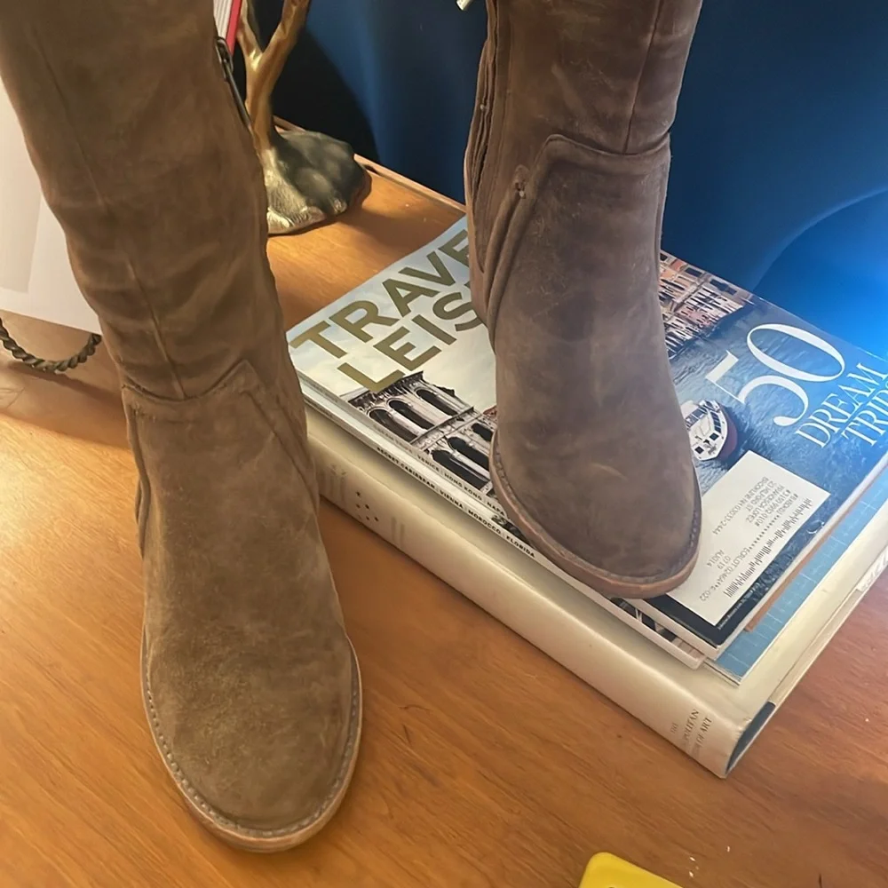 Brown Suede Over-the-Knee Boots
3 1/2 in heel - Picture 2 of 3